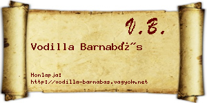 Vodilla Barnabás névjegykártya